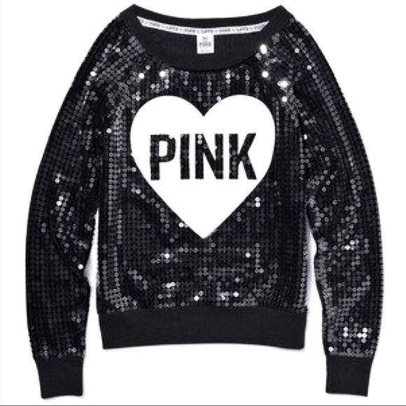 VS PINK fashion show sequin bling crew sweater - Picture 3 of 6
